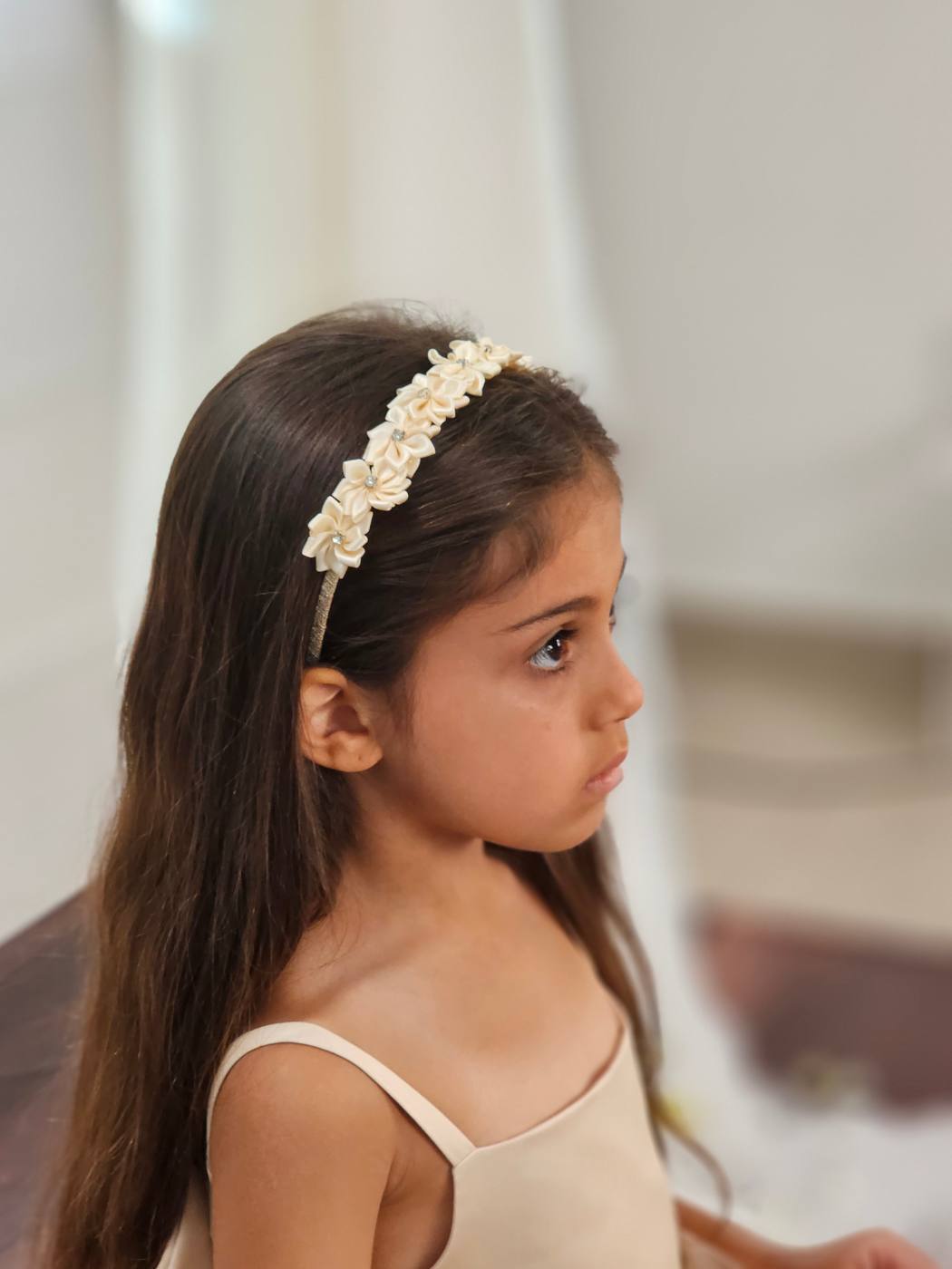 1pc Satin Flowers Girl's Head Band 