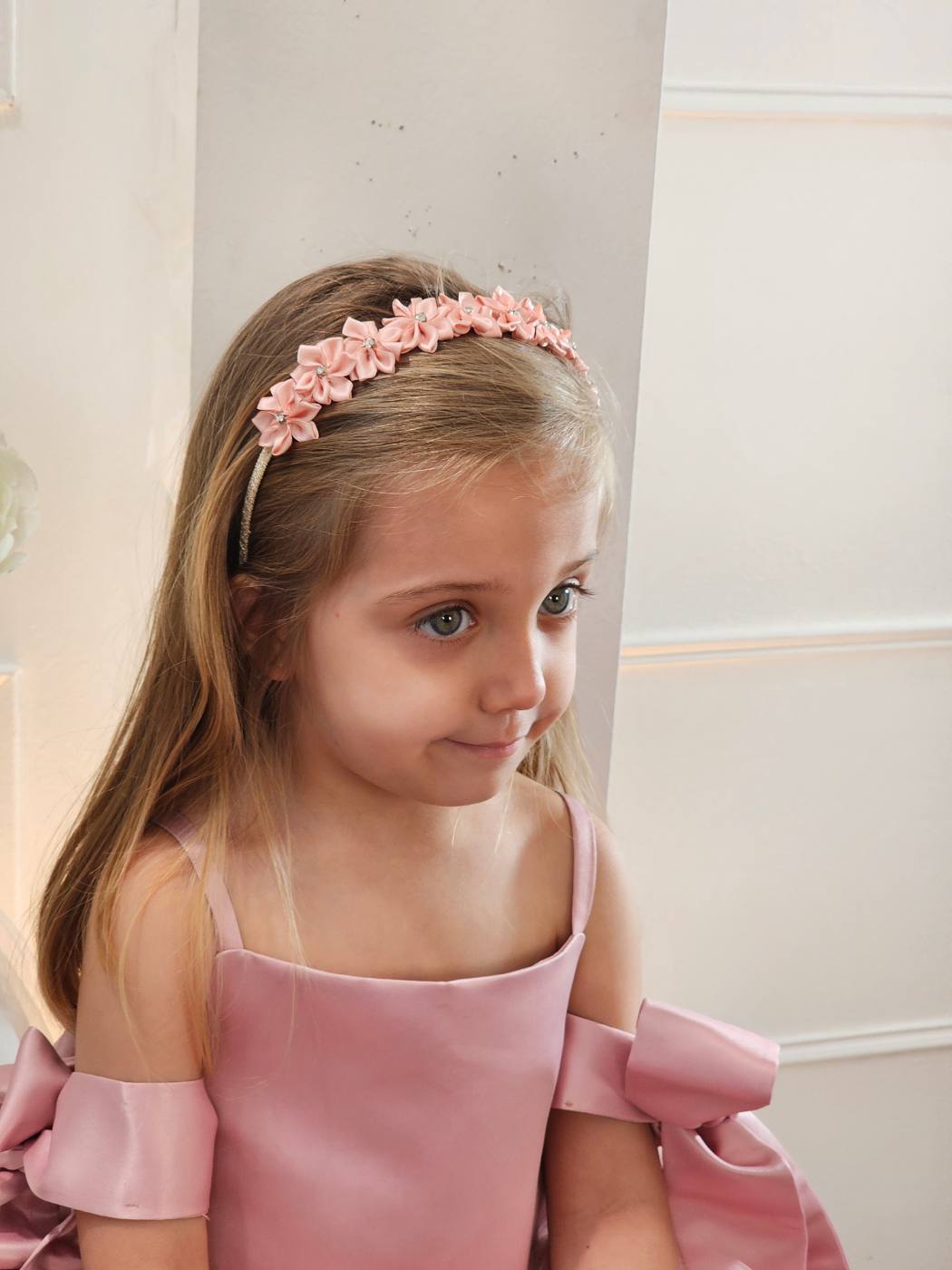 1pc Satin Flowers Girl's Head Band 