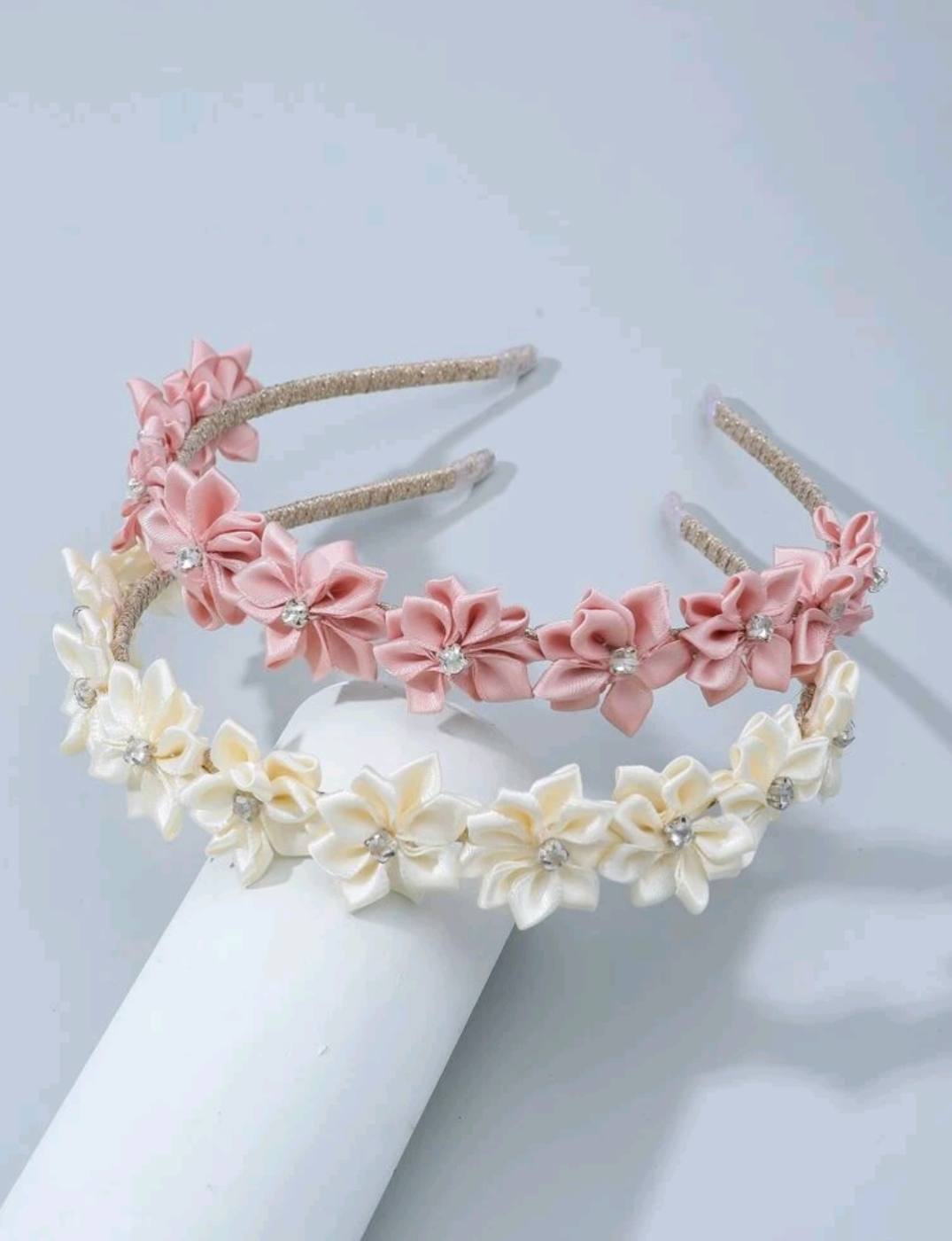 1pc Satin Flowers Girl's Head Band 