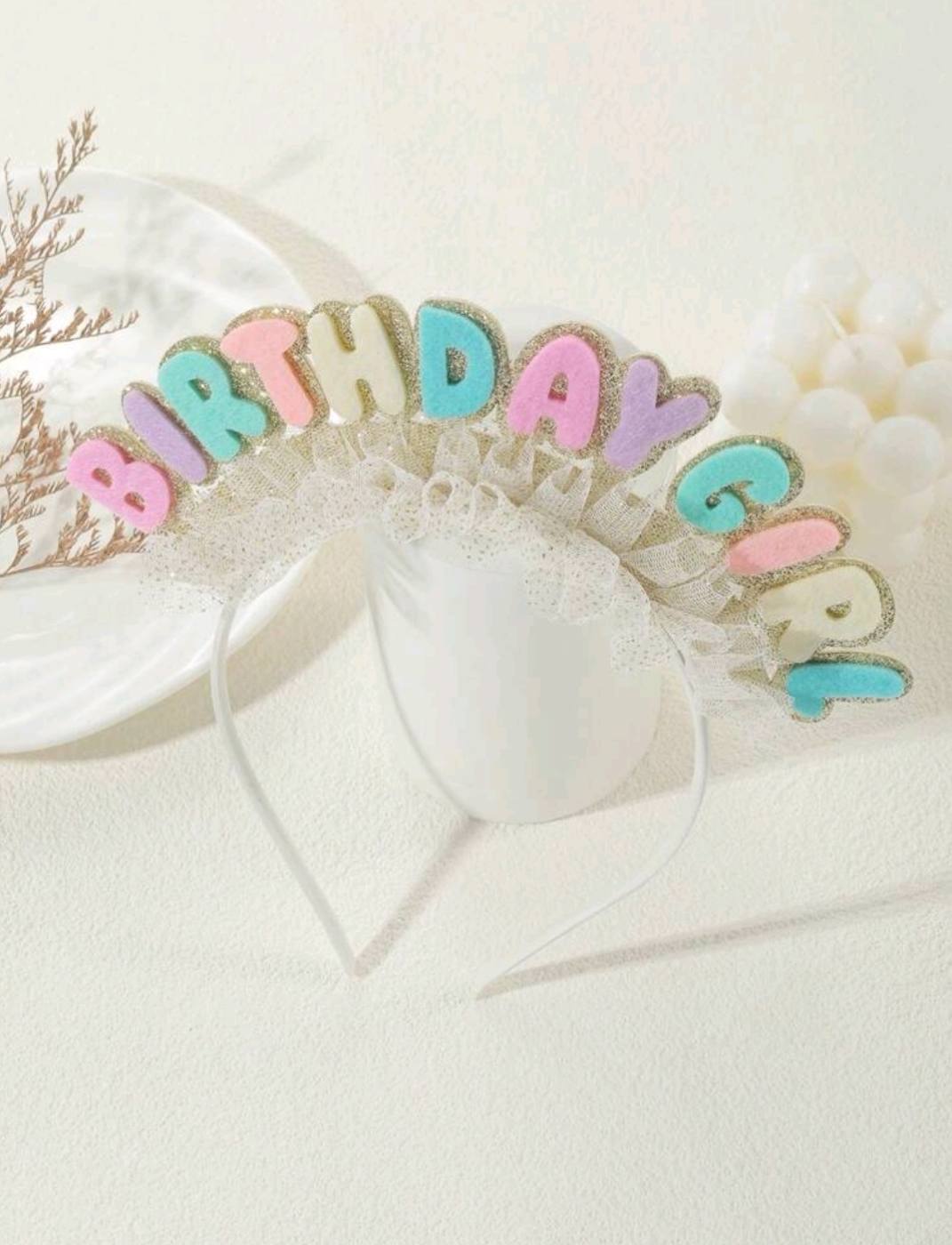 1PC Multicolored Birthday Girls Crown 