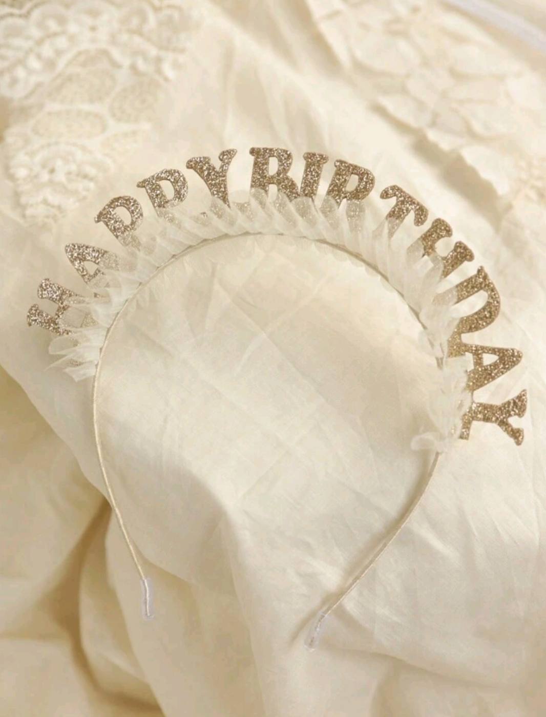 1pc Birthday Crown With Ruffles 