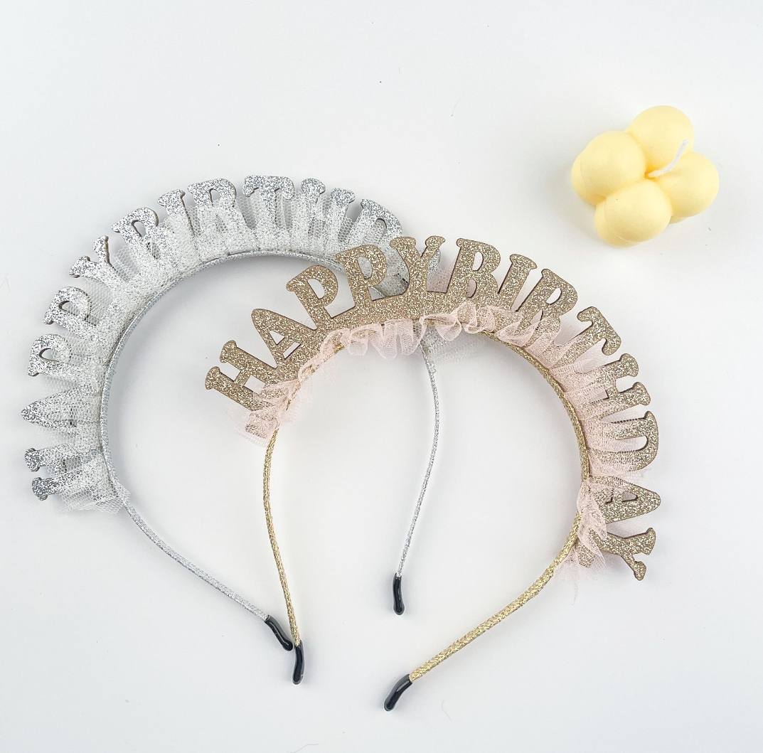 1pc Birthday Crown With Ruffles 