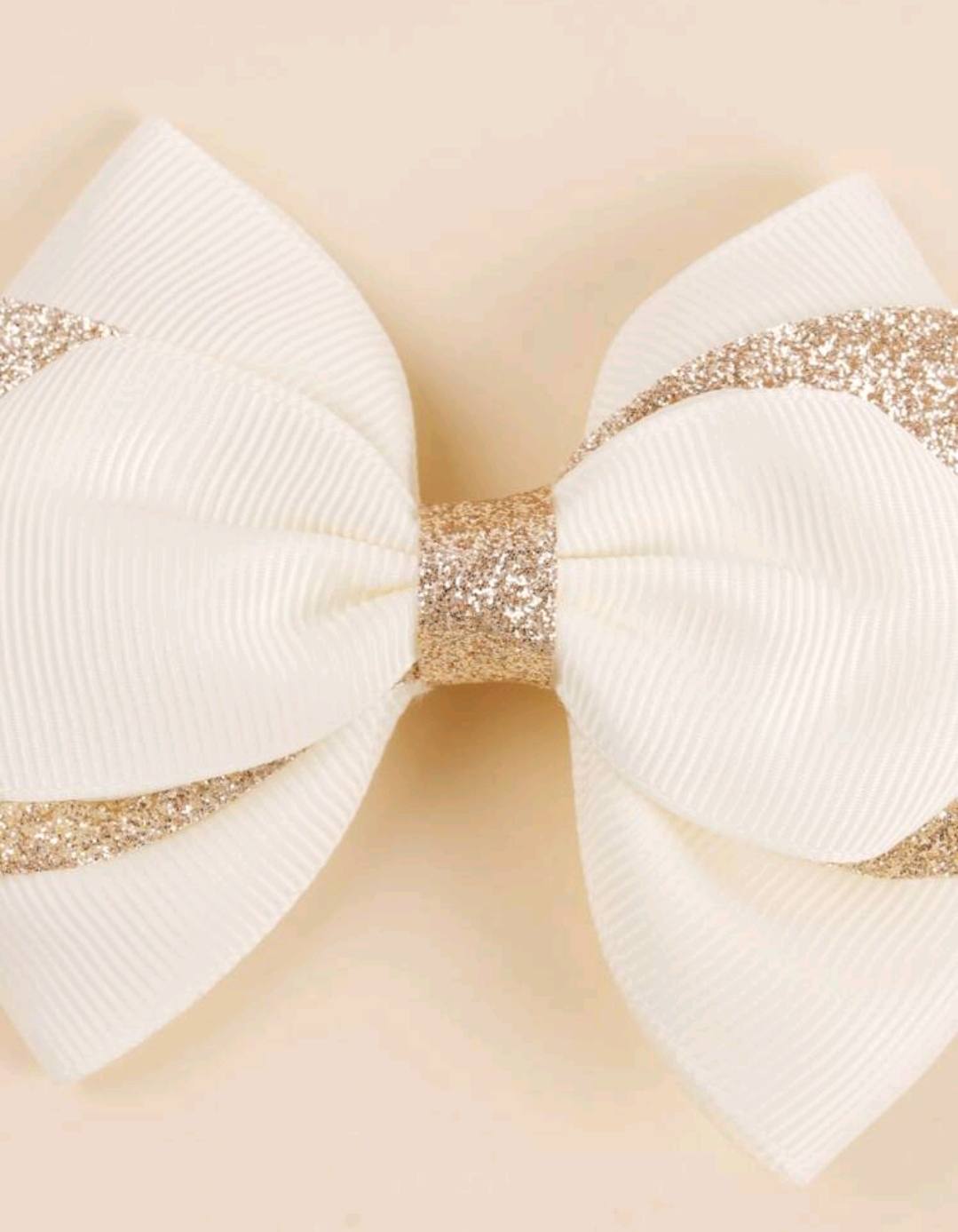 2pc Gloden Beige Bow Hair Clip 