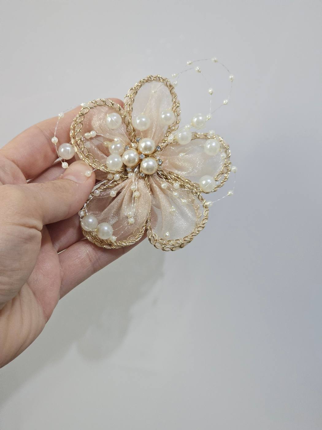 2pc Beaded Flower Hair Clip 
