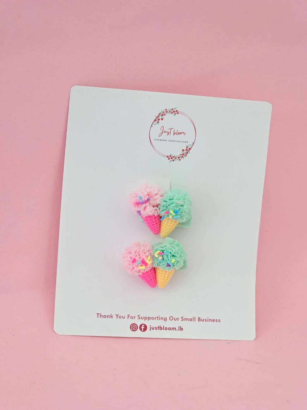 2pcs Double Ice-cream Cone Hairclip 