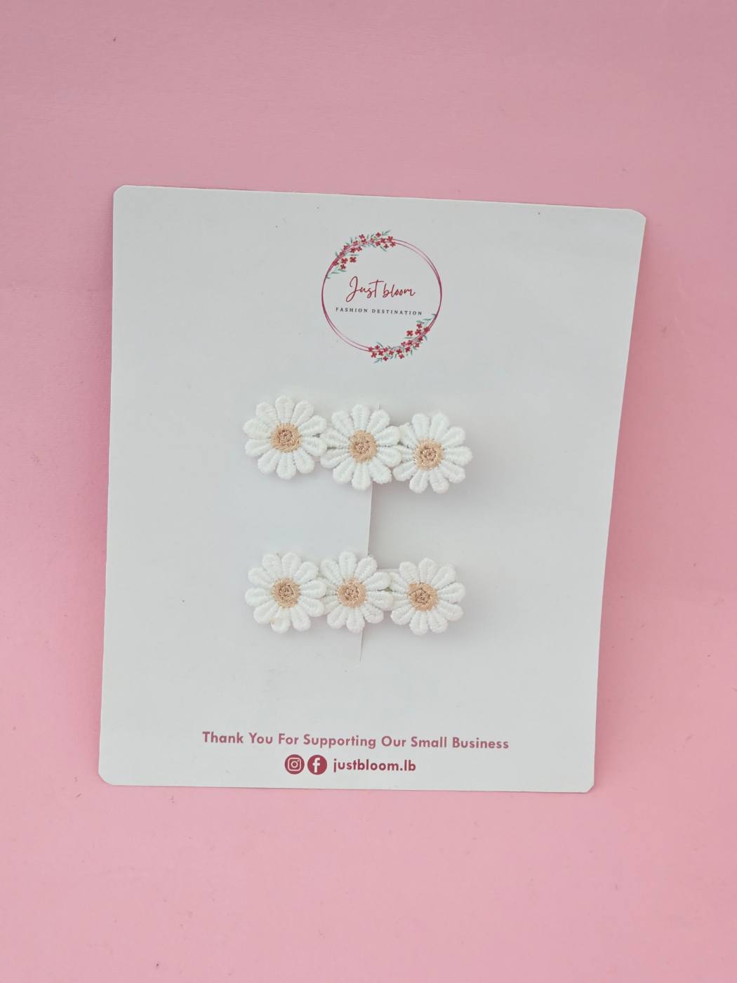 2pcs Daisy Pink Hair Clip 