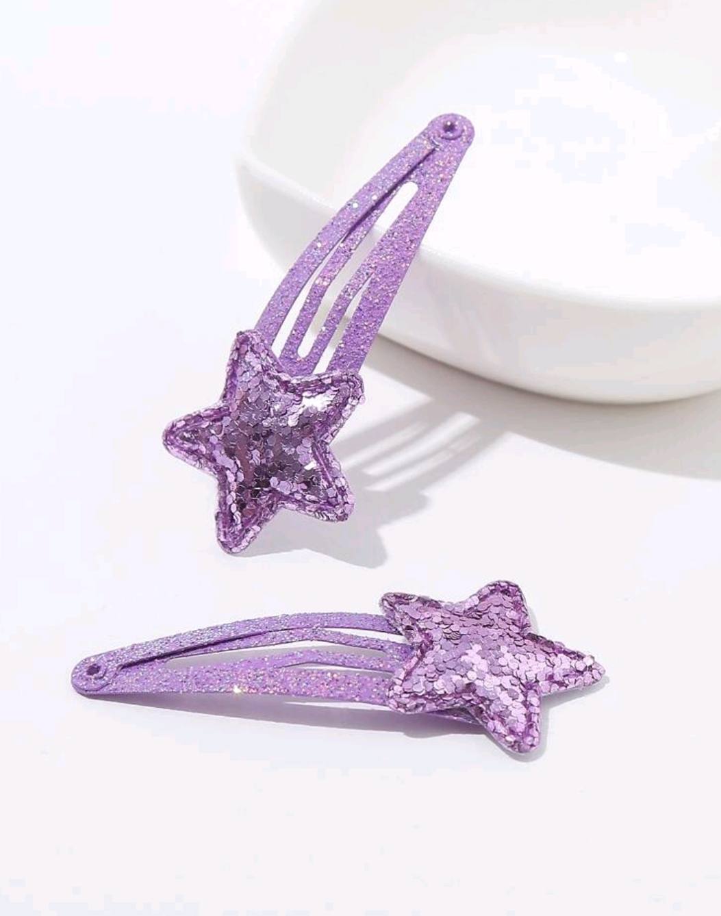 6pcs Glittery Star Snap clips Set