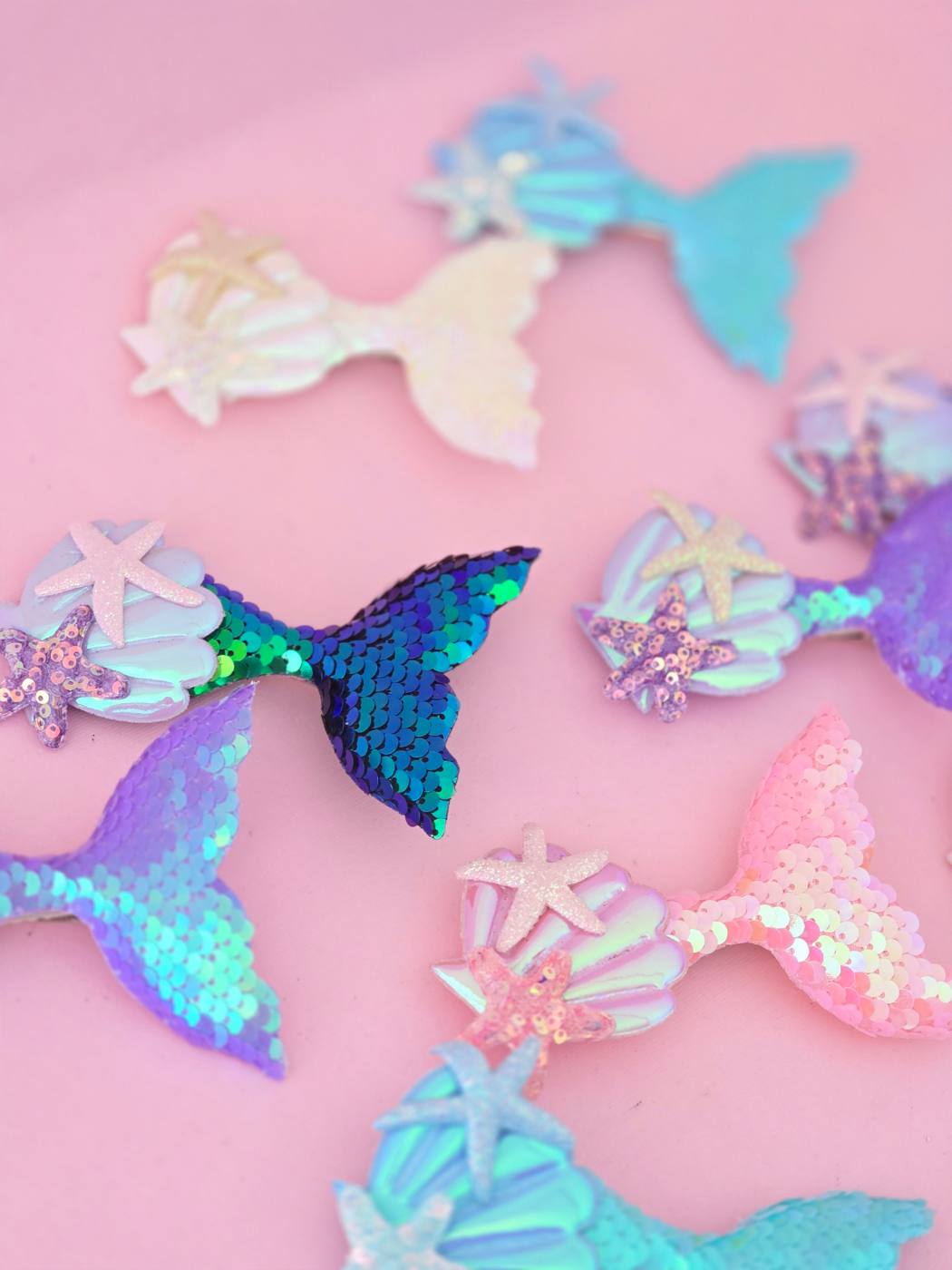 2pcs Shiny Seashee/Mermaid Tail Hair Clip 