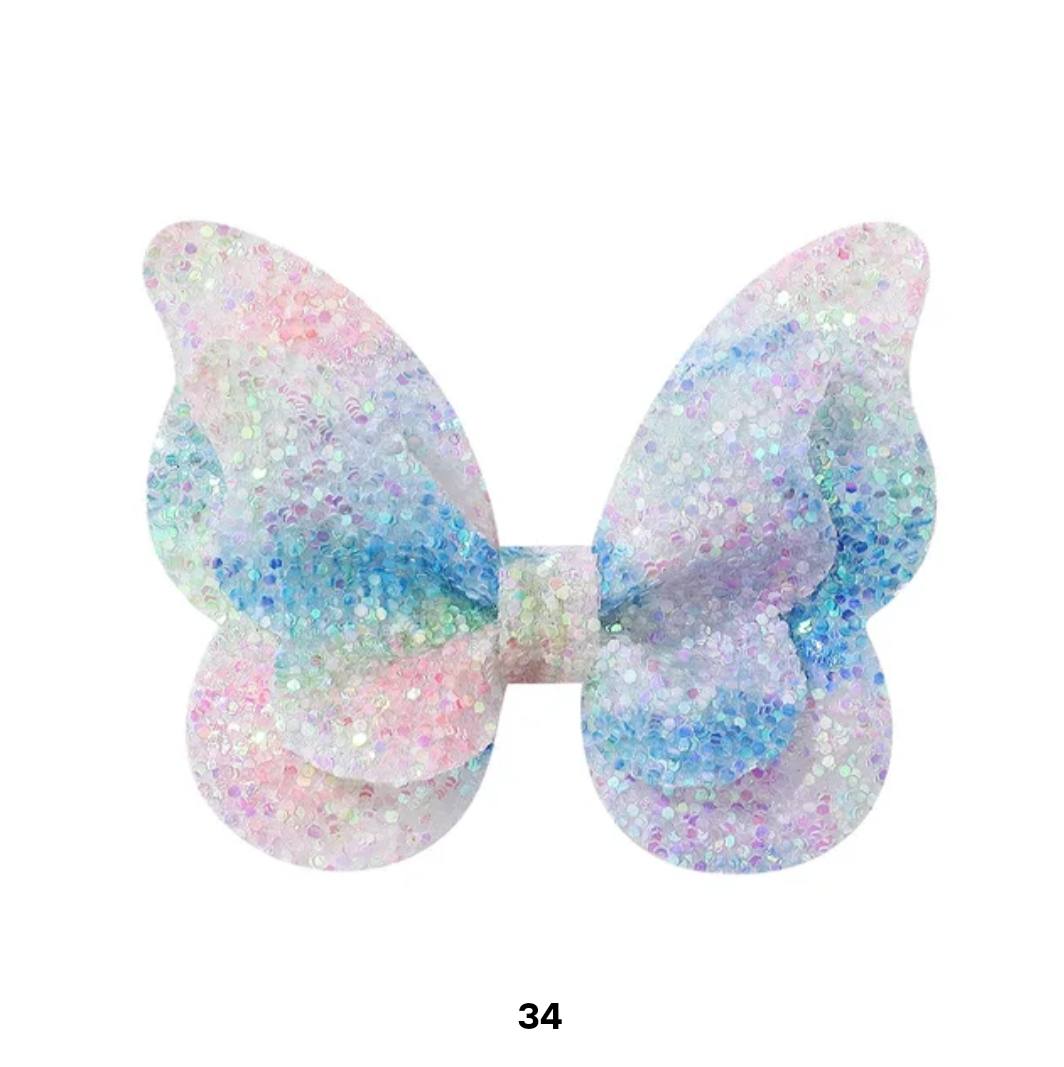 2pc Shimmery Butterfly Hair Clip 