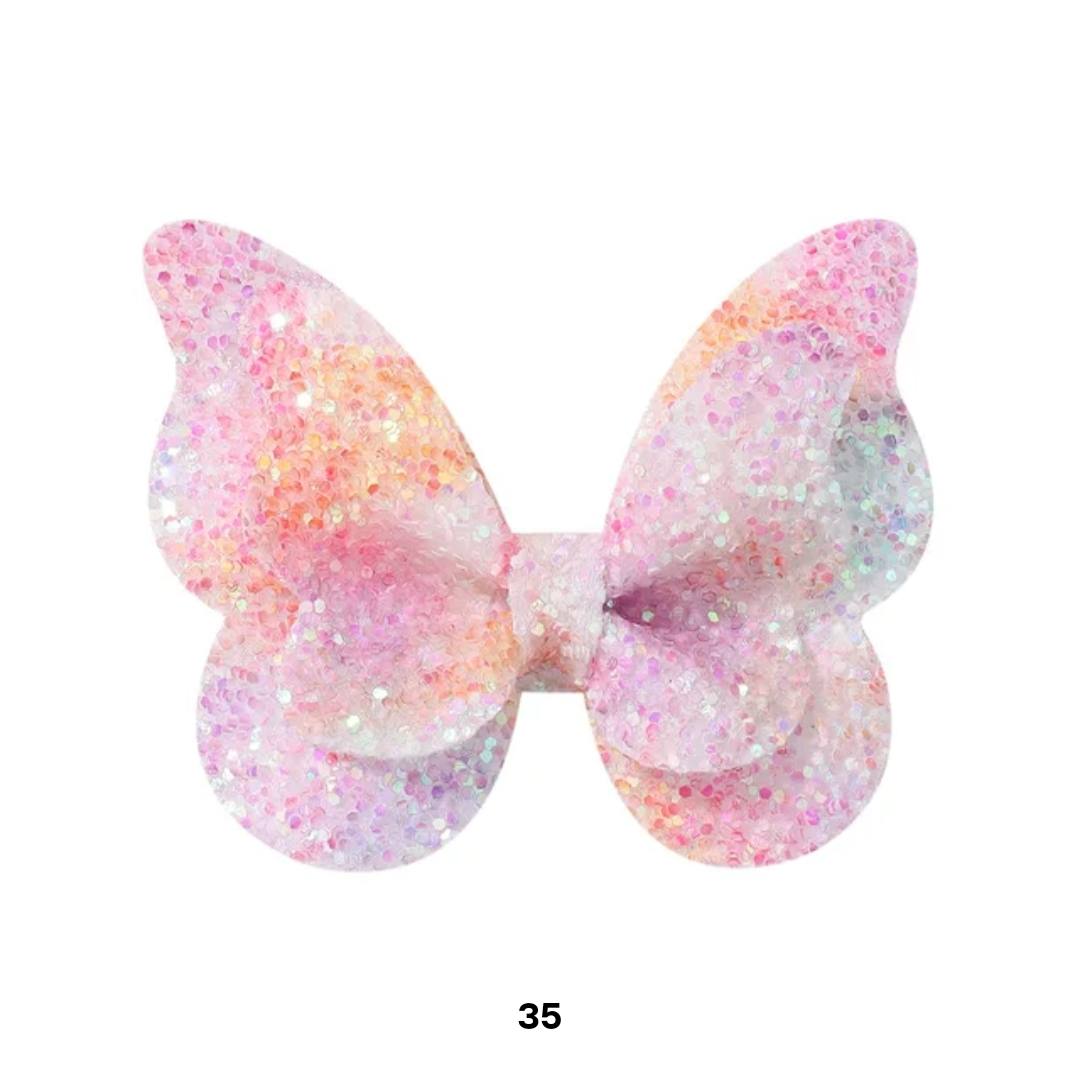 2pc Shimmery Butterfly Hair Clip 