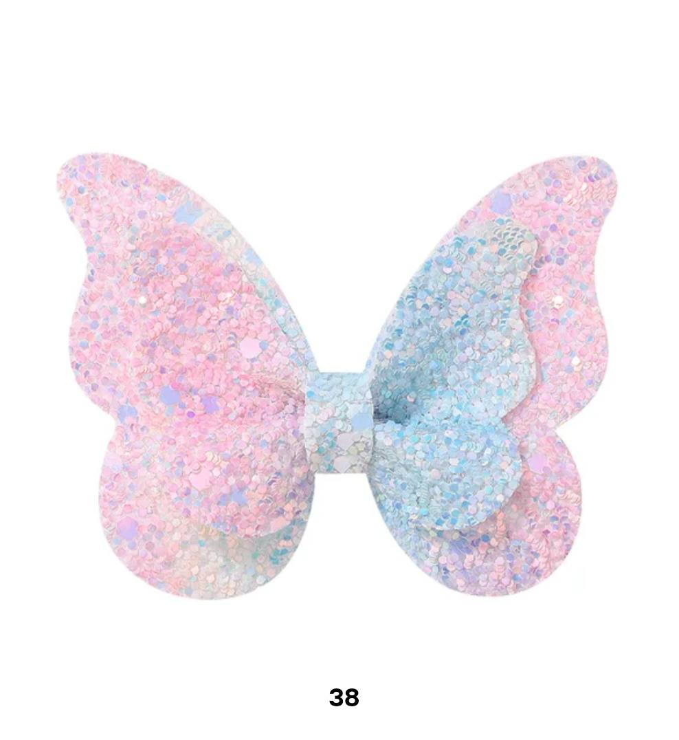 2pc Shimmery Butterfly Hair Clip 