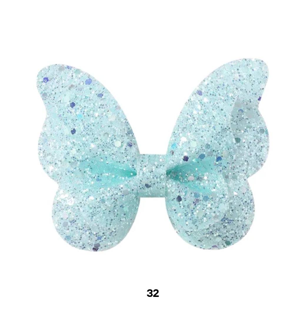 2pc Shimmery Butterfly Hair Clip 