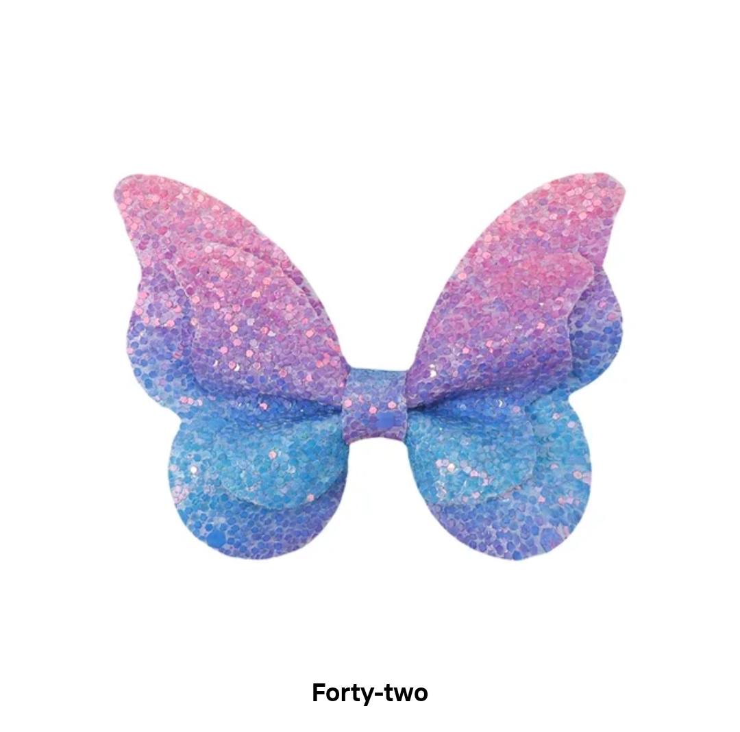2pc Shimmery Butterfly Hair Clip 