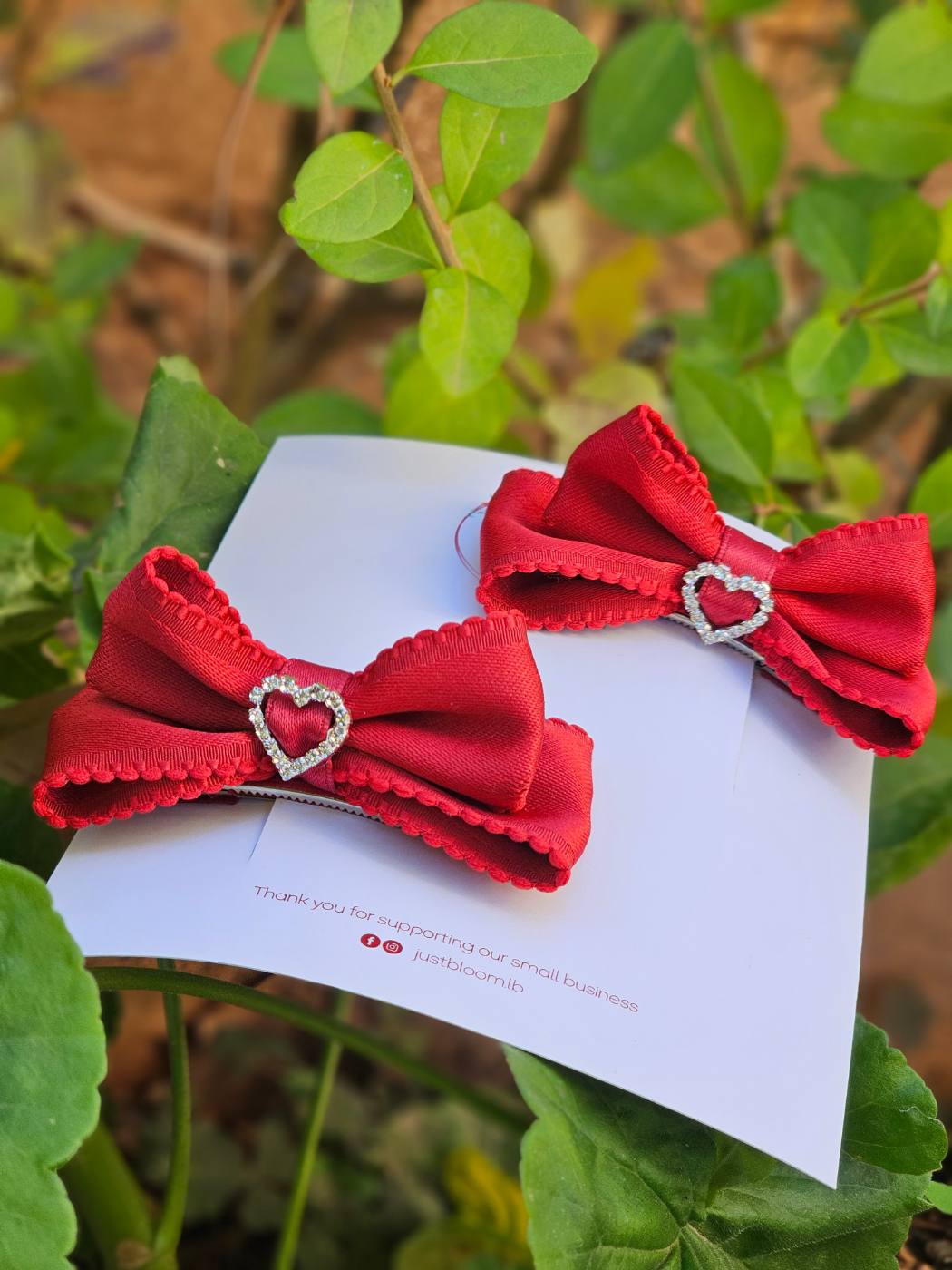 2pc Red Bow Hair Clip 