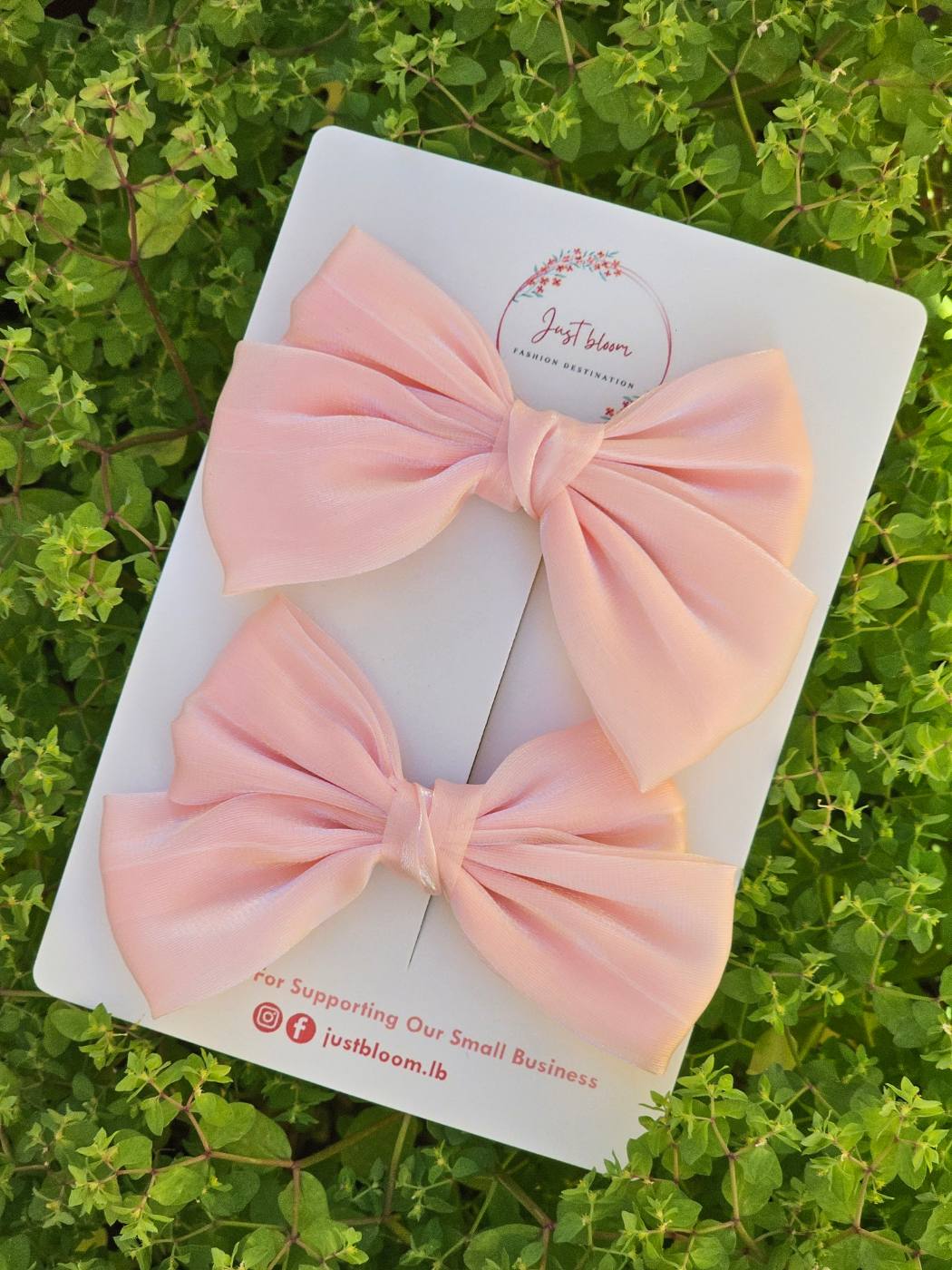 2pc Satin Bib bow Hair clip 