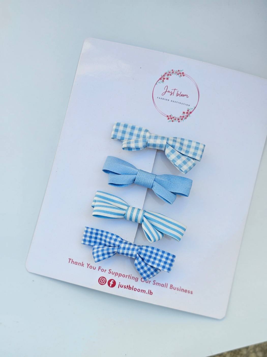 4pcs Blue Bow Hair Clip Set 