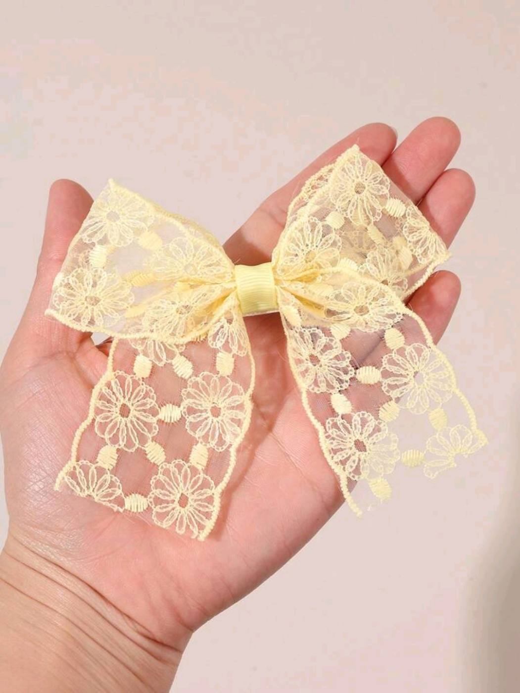 2pc Yellow Lace Hair clip 