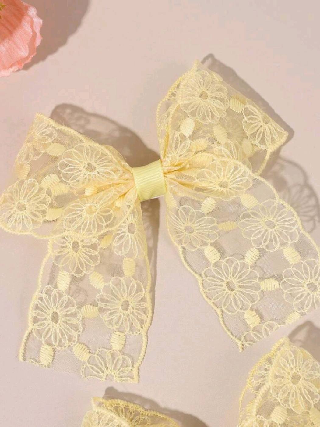2pc Yellow Lace Hair clip 