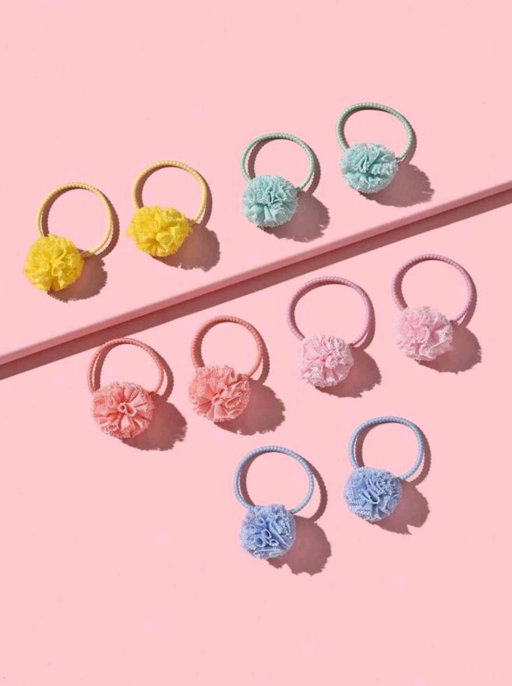 10pcs Pastel Colors Mini Hair Ties 