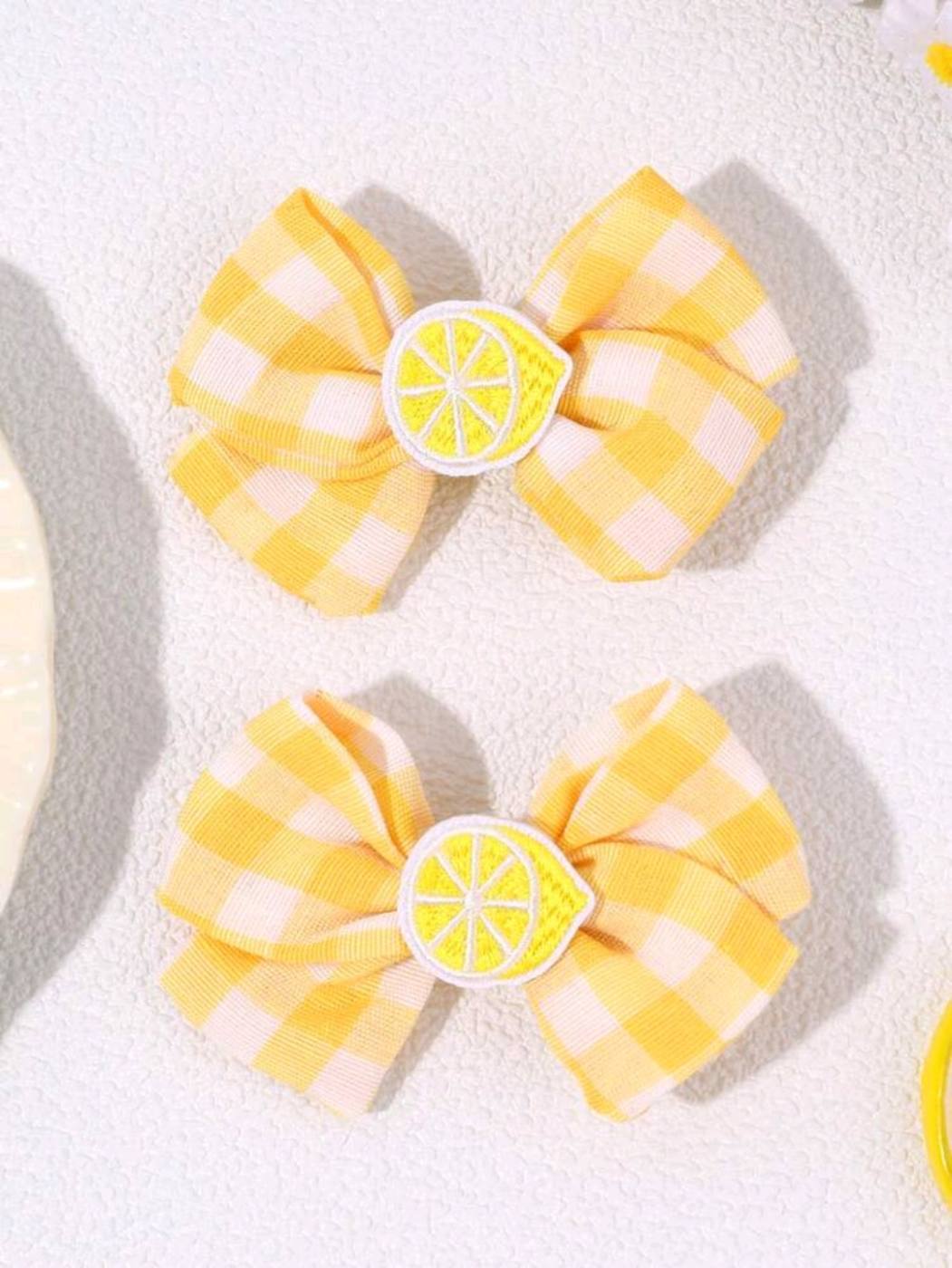 2pcs Lemon Bow Hair Clip 