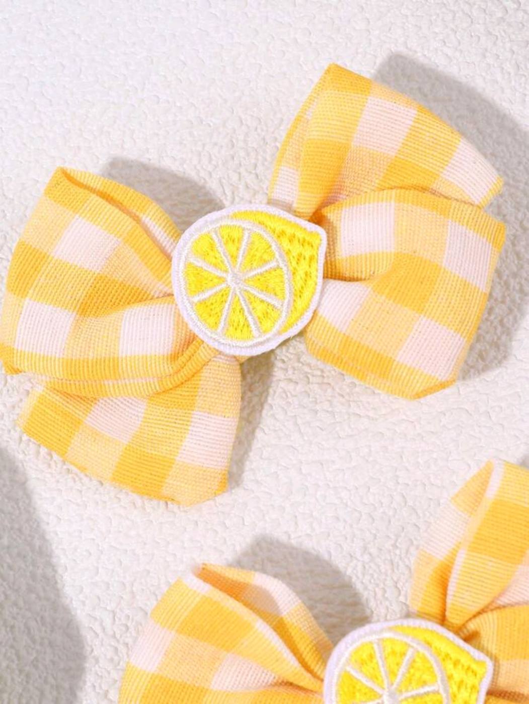 2pcs Lemon Bow Hair Clip 