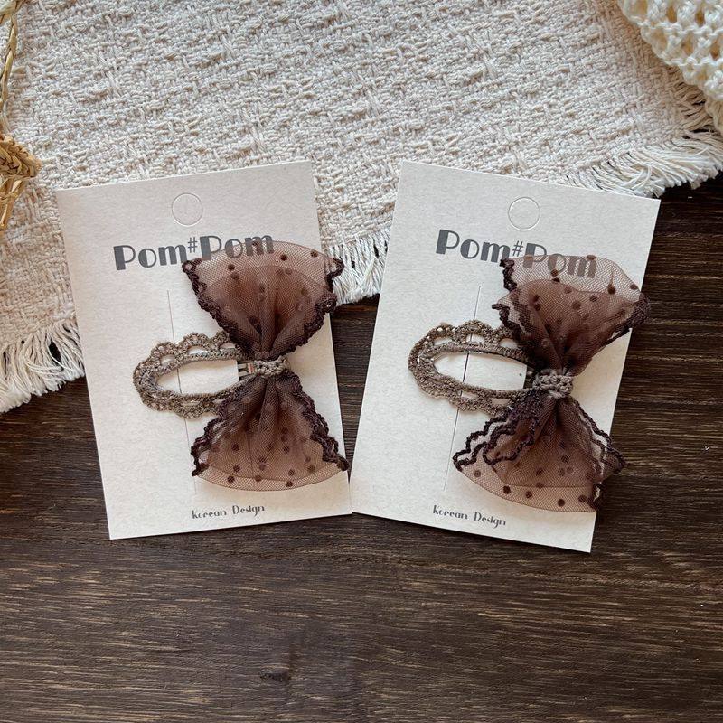 2pcs Polka Dot Dot Bow Snap Clip 