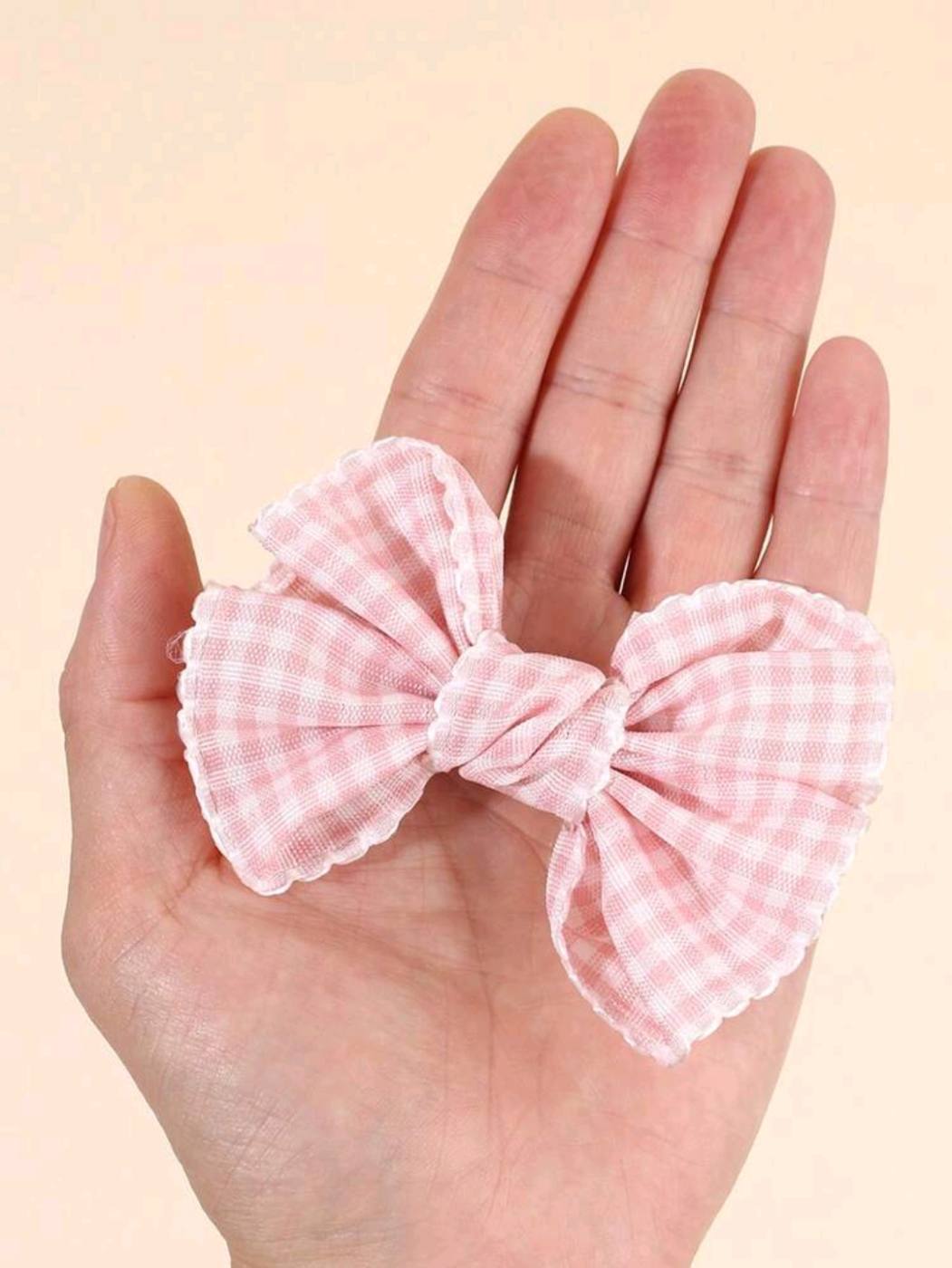 2pcs Squared Patterned Bow Hair Clip 