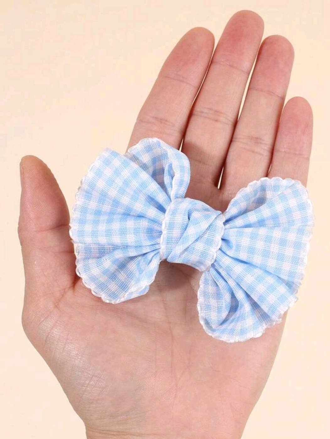 2pcs Squared Patterned Bow Hair Clip 