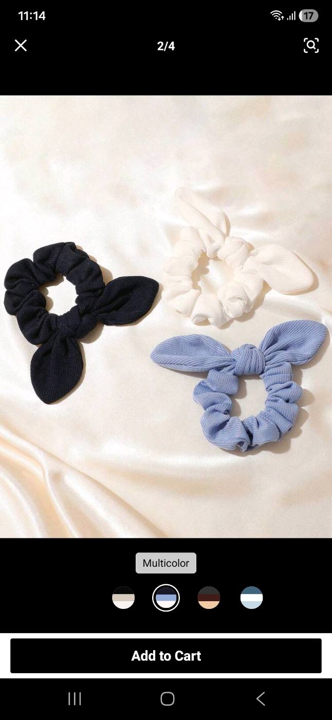 3pcs Bow Knot Hair Scrunshies