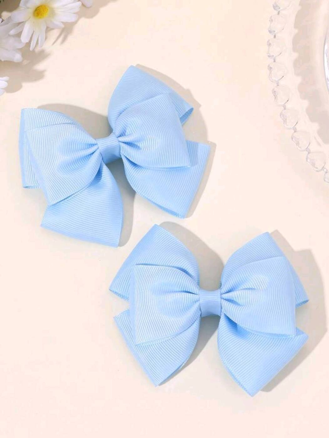 2pcs Baby Blue Bow Hair Clip 